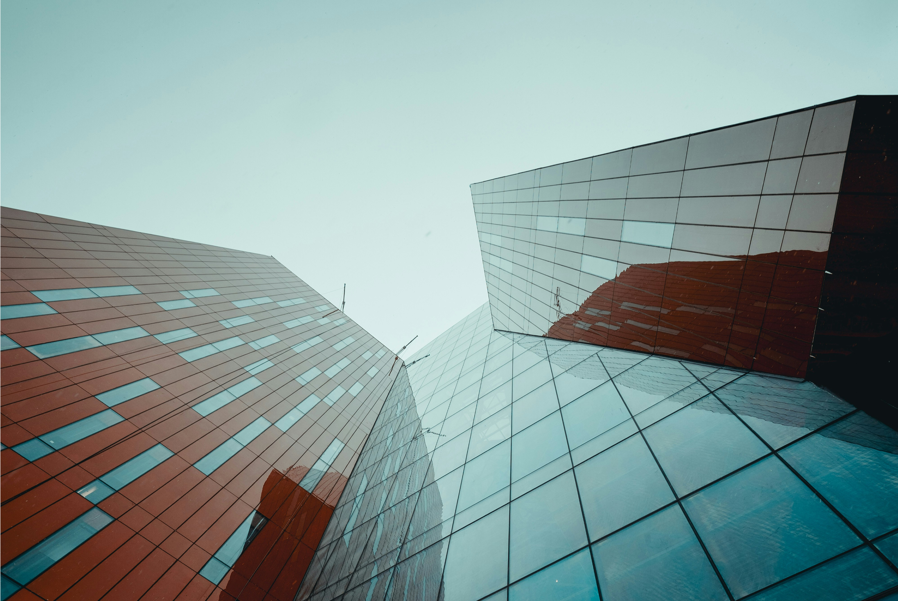 Modern skyscrapers glass facade